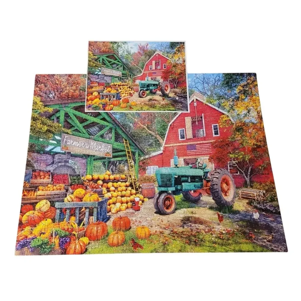 White Mountain FARMER'S MARKET 500 piece puzzle autumn fall COMPLETE